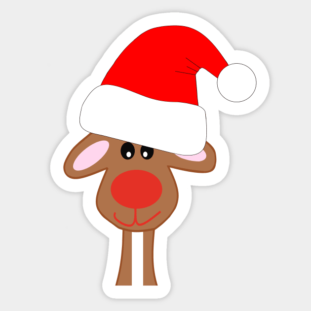 RED Nose Reindeer Xmas Sticker by SartorisArt1